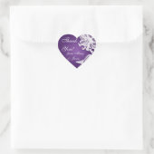 Elegante bruiloft "Dank u" Paarse Lily boeket Hart Sticker (Tas)