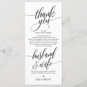 Elegante bruiloft Dank u plaats instelling Kaart