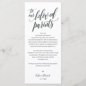 Elegante bruiloft Dank u plaats instelling Kaart (Voorkant)