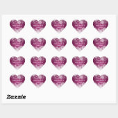 Elegante bruiloft "Dank u" Sparkling Night Plum Hart Sticker (Vel)