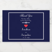 Elegante bruiloft dank u voor Navy Blue Mini Likeurfles Etiket (Enkel label)