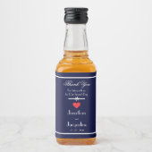 Elegante bruiloft dank u voor Navy Blue Mini Likeurfles Etiket (Voorkant)