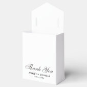 Elegante bruiloft dank u zwart-wit bedankdoosjes (Geopend)