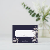 Elegante bruiloft dark navy waterverf dank u plaatskaartje (Staand voorkant)