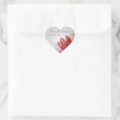 Elegante bruiloft datum schoonheid van Natuur rood Hart Sticker (Tas)
