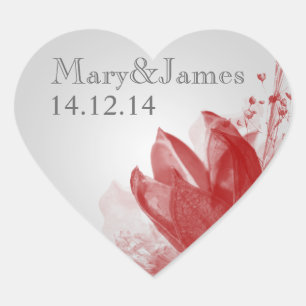Elegante bruiloft datum schoonheid van Natuur rood Hart Sticker