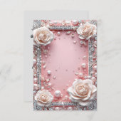 Elegante bruiloft decoratief lijst kaart (Voorkant / Achterkant)