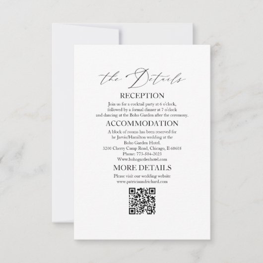 Elegante bruiloft Details Behuizing Kaarten (Voorkant)