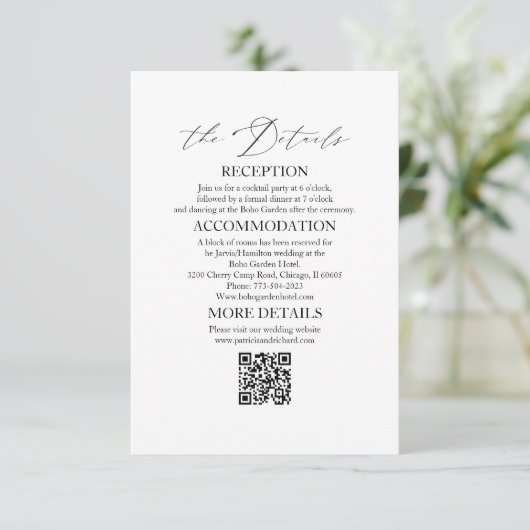 Elegante bruiloft Details Behuizing Kaarten (Staand voorkant)