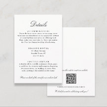 Elegante bruiloft Details Hotel Info QR code