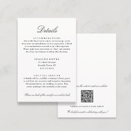 Elegante bruiloft Details Hotel Info QR code Informatiekaartje