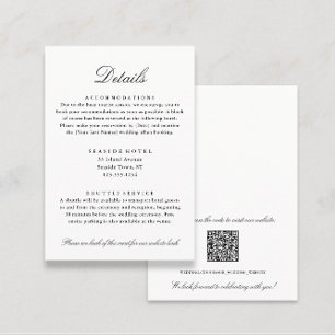 Elegante bruiloft Details Hotel Info QR code Informatiekaartje