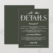 Elegante bruiloft details Kaart | Moderne typograf (Voorkant / Achterkant)