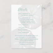 Elegante bruiloft Details Tijdlijn Strand Zand Dol Informatiekaartje (Voorkant)