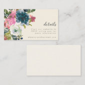 Elegante bruiloft details Waterverf RSVP website Informatiekaartje (Voorkant / Achterkant)