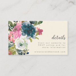 Elegante bruiloft details Waterverf RSVP website Informatiekaartje