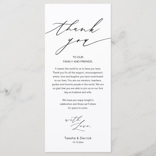 Elegante bruiloft Dinner Place instellen Kaart (Voorkant)