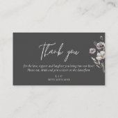 Elegante bruiloft donkergrijs waterverf dank u plaatskaartje (Achterkant)