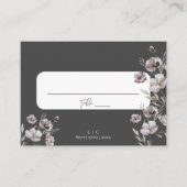 Elegante bruiloft donkergrijs waterverf dank u plaatskaartje (Voorkant)