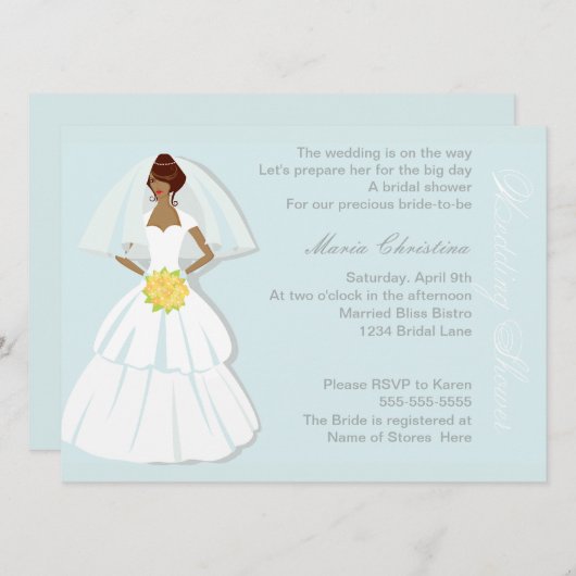 Elegante bruiloft douche uitnodiging (Voorkant / Achterkant)