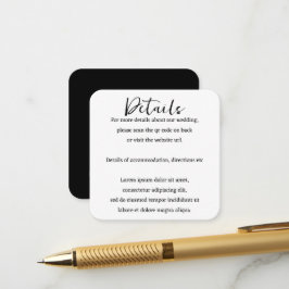 Elegante Bruiloft Duidelijke Eenvoudige QR Code Informatiekaartje
