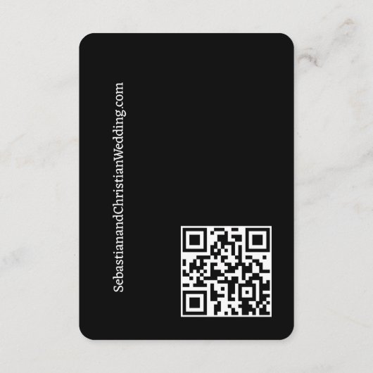 Elegante Bruiloft Duidelijke Eenvoudige QR Code Informatiekaartje (Achterkant)