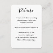 Elegante Bruiloft Duidelijke Eenvoudige QR Code Informatiekaartje (Voorkant)