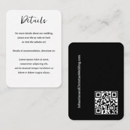 Elegante Bruiloft Duidelijke Eenvoudige QR Code Informatiekaartje