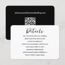 Elegante Bruiloft Duidelijke Eenvoudige QR Code Informatiekaartje