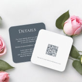 Elegante Bruiloft Duidelijke Eenvoudige QR Code Informatiekaartje
