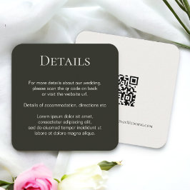 Elegante Bruiloft Duidelijke Eenvoudige QR Code Informatiekaartje