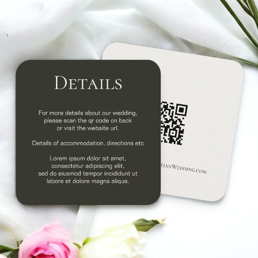 Elegante Bruiloft Duidelijke Eenvoudige QR Code Informatiekaartje