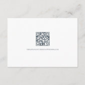 Elegante Bruiloft Duidelijke Eenvoudige QR Code Informatiekaartje (Achterkant)