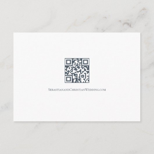 Elegante Bruiloft Duidelijke Eenvoudige QR Code Informatiekaartje (Achterkant)