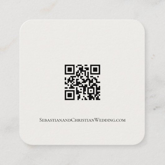 Elegante Bruiloft Duidelijke Eenvoudige QR Code Informatiekaartje (Achterkant)