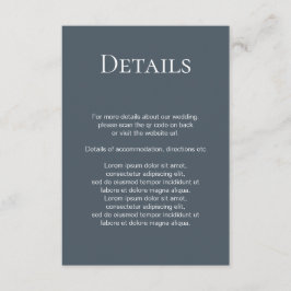 Elegante Bruiloft Duidelijke Eenvoudige QR Code Informatiekaartje