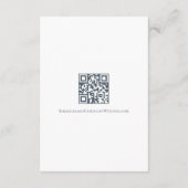 Elegante Bruiloft Duidelijke Eenvoudige QR Code Informatiekaartje (Achterkant)