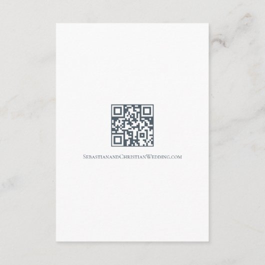 Elegante Bruiloft Duidelijke Eenvoudige QR Code Informatiekaartje (Achterkant)