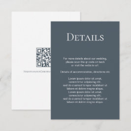 Elegante Bruiloft Duidelijke Eenvoudige QR Code Informatiekaartje