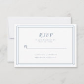 Elegante bruiloft Dusty Blue Eenvoudig Minimal Mod RSVP Kaartje (Voorkant)