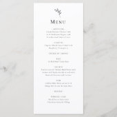 Elegante bruiloft eenvoudig minimaal menu (Voorkant)
