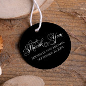 Elegante Bruiloft Eenvoudig Zwart-Wit Bedankjes Labels