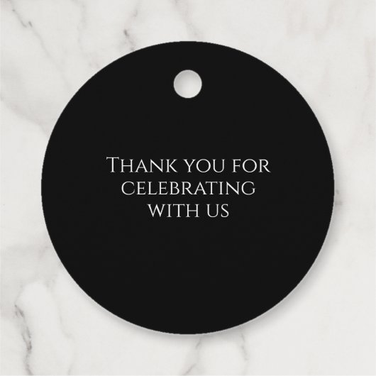 Elegante Bruiloft Eenvoudig Zwart-Wit Bedankjes Labels (Achterkant)