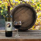 Elegante bruiloft eenvoudige foto tropische palmbl wijn etiket