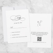 Elegante bruiloft eenvoudige moderne monogram QR-c RSVP Kaartje