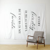 Elegante Bruiloft - Elke liefdesgeschiedenis is mo Wandkleed (In Situ (horizontaal))