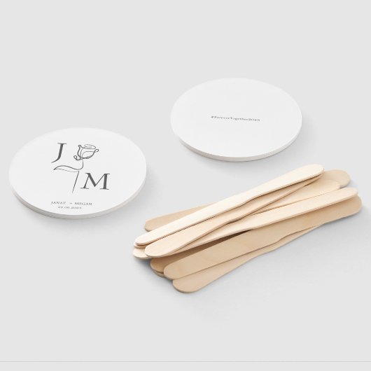 Elegante bruiloft fans | Gepersonaliseerde huwelij Handwaaier (Niet-gemonteerd)