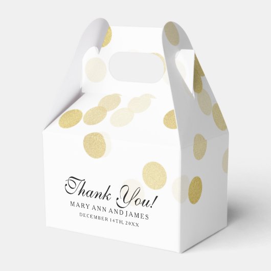 Elegante Bruiloft Faux Gouden Folie Glitter Lights Bedankdoosjes (Voorkant Zijde)