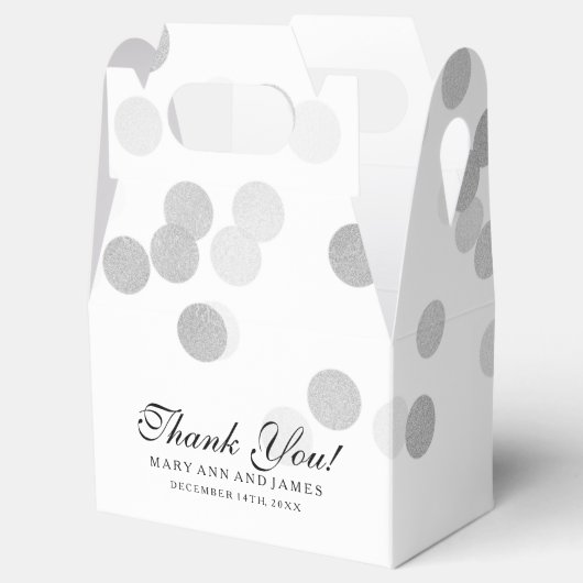 Elegante bruiloft Faux Zilveren Folie Glitter Ligh Bedankdoosjes (Geopend)