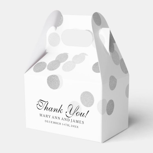 Elegante bruiloft Faux Zilveren Folie Glitter Ligh Bedankdoosjes (Voorkant Zijde)